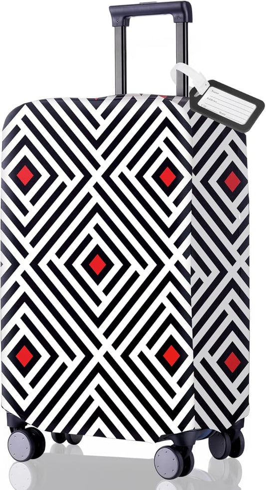 Travel Luggage Cover - Scratch-Resistant Fit 19-31 Inch Suitcase Protector, Not Included (F-S-006, M(24-25 inch))