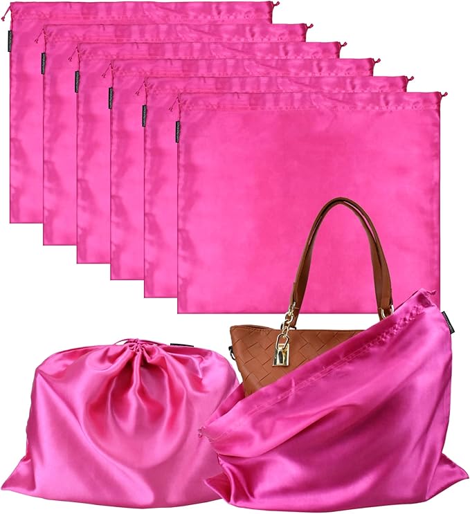 GONGKANGYUAN 6 Pack Dust Bags for Handbags – Silk Drawstring Storage Pouch, Dustproof Travel Organizer for Purses, Shoes & Boots