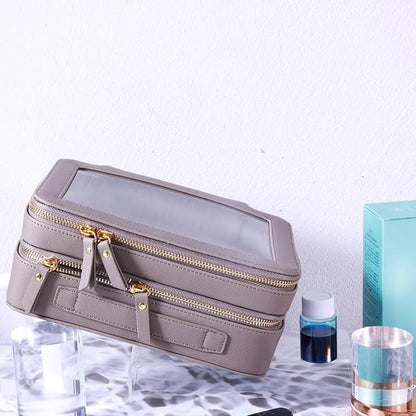 SANHECUN Clear Travel Toiletry bag Toiletry Case Carry on Travel Accessories Bag Makeup Bag(Grey, SHC-TL-2)
