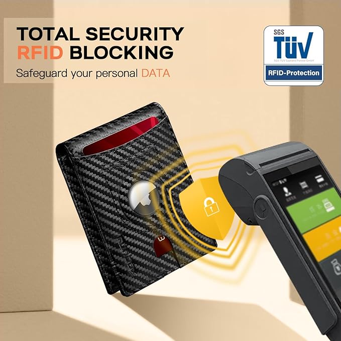 RUNBOX Wallet for Men Slim Rfid Leather 2 ID Window With Gift Box