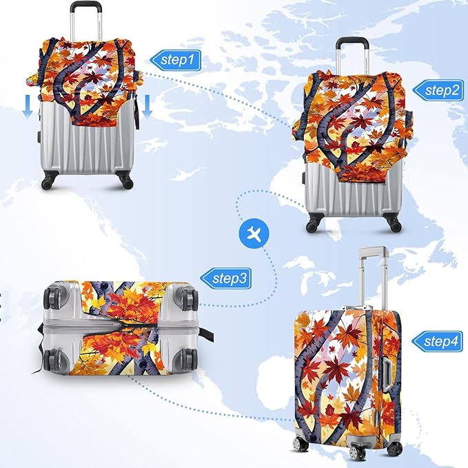 ANNA QUEEN Travel Luggage Cover Suitcase Protector Suitcase Cover Anti-Scratch,Stretchable Bag Cover Washable Durable Polyester