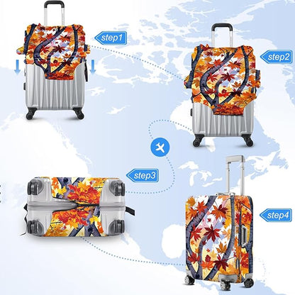 ANNA QUEEN Travel Luggage Cover Suitcase Protector Suitcase Cover Anti-Scratch,Stretchable Bag Cover Washable Durable Polyester