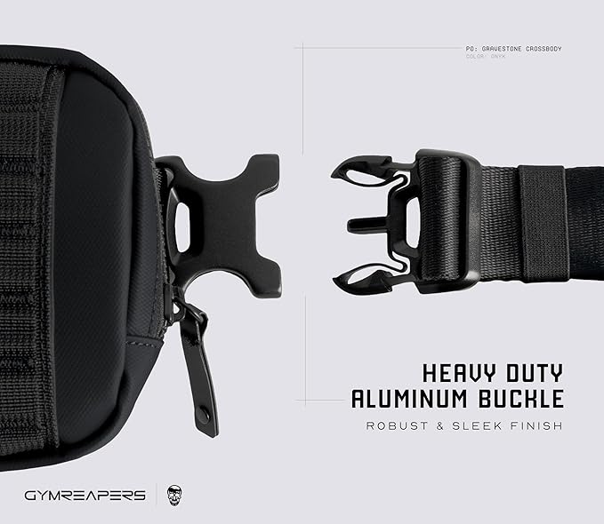 Gymreapers Travel Small Crossbody Bags for Men & Women with Hidden Pocket - Waterproof Crosssbody Fanny Pack for Men with Adjustable Shoulder Sling Belt for Traveling, Running & Hiking (Onyx)