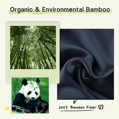 100% Handmade Bamboo Sleeping Eye Mask for Women for Men,Night Masks,Organic Sleep Mask,Blockout Eye Mask for Sleeping,Large Size Adjustable (Navy Blue)