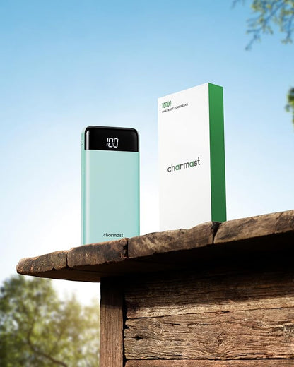 charmast Portable Charger with Built in Cables, Power Bank with Cords Wires, Slim 10000mAh Travel Battery Pack 6 Outputs 3 Inputs 5A Fast Charging for Samsung Google Pixel LG Moto iPhone iPad