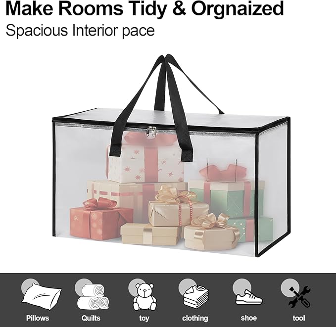 Moving Bags Heavy Duty – Clean Packing Solution, Large Storage Totes with Zippers and Handles for Moving and Organizing