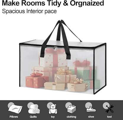 Moving Bags Heavy Duty – Clean Packing Solution, Large Storage Totes with Zippers and Handles for Moving and Organizing