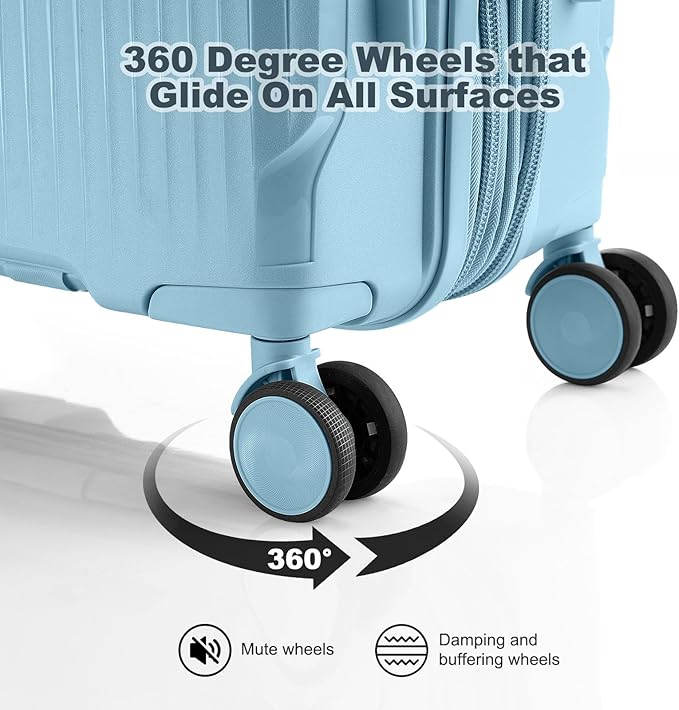 Nazhura Luggage Set, 3-Piece Hardside Suitcase Set, 20-inch Carry On, 24-inch, 28-inch Luggage