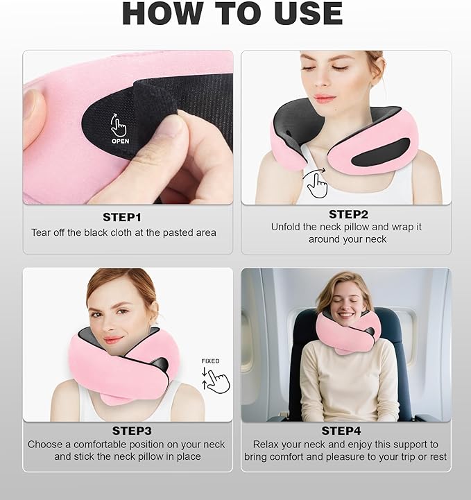 Travel Neck Pillow, Newly Upgraded Hooded Neck Pillow ,100% Pure Memory Foam Travel Pillow for Flight Headrest Sleep,Windproof and heat preservation,Suitable for use in Outdoor/ Plane/Car/Office