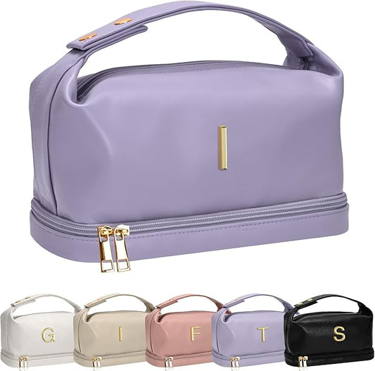 Bride Gifts - Makeup Bag for Women Bridesmaid Engagement Travel Toiletry Make Up Pouch for Purse Bridal Shower Gifts