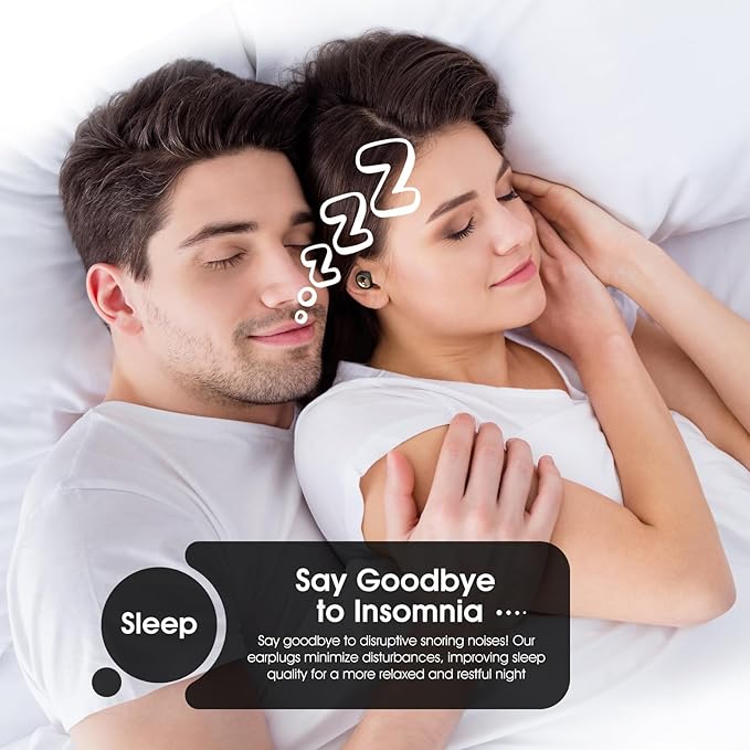 Ear Plugs for Sleeping, Reusable Silicone Earplugs for Noise Reduction, Concert Noise Cancelling Ear Plugs, Shooting Hearing Protection, Work, Travel & Study – 45dB SNR Sleep EarPlugs(Dark Black)