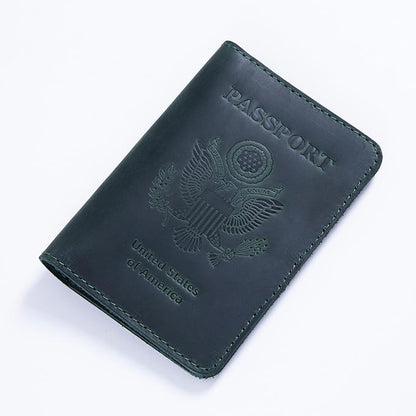 INCARNE US Leather Passport Holder for Travel - Passport Case - Passport Wallet for Men - Passport Cover for Women Sleeve Protector - Travel Essentials Vacation Luggage Travel Gifts - Vintage Green