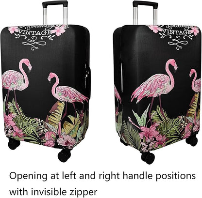 WUJIAONIAO Travel Luggage Cover Baggage Suitcase Cover Protector Skins 18-32 Inch (Flamingo A23, M (for 22-24 inch luggage))