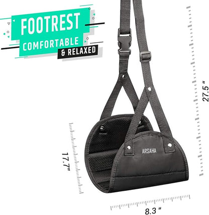Portable Foot Hammock - Airplane Travel Essentials, Reduces Swelling with Memory Foam