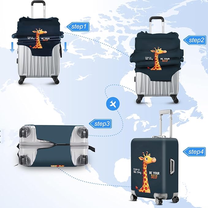 ANNA QUEEN Travel Luggage Cover Suitcase Protector Suitcase Cover Anti-Scratch,Stretchable Luggage Travel Bag Cover Washable