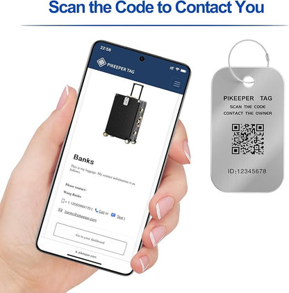 Smart Luggage Tags 2-Pack - QR Code ID Labels with Location Notification When Scanned, Waterproof & Durable, Customizable Cruise Tags for Suitcases, Backpacks & Travel