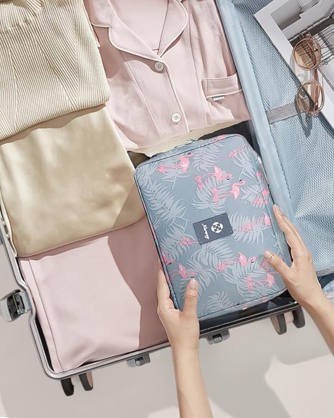 Narwey Small Hanging Travel Toiletry Bag for Women, Travel Bag for Toiletries, Makeup Bag Organizer Cosmetic Bags Make Up Bags for Girls