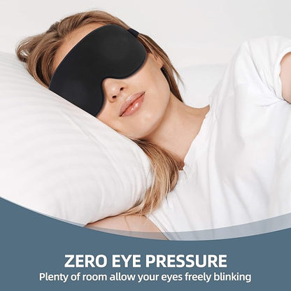 3 Pack 3D Contoured Sleep Eye Mask - with 3 Pack Ear Plugs – Soft Breathable Blackout Sleeping EyeMask for Men Women Adults – Lightweight Zero Pressure Eye Cover for Travel Naps Night Shift Meditation