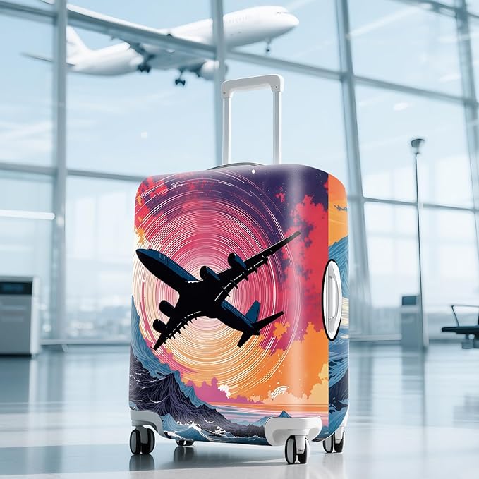 ANNA QUEEN Travel Luggage Cover Suitcase Protector Suitcase Cover Anti-Scratch,Stretchable Bag Cover Washable Durable Polyester with Elastic Hem with Zipper Closure
