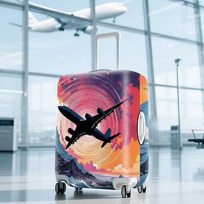 ANNA QUEEN Travel Luggage Cover Suitcase Protector Suitcase Cover Anti-Scratch,Stretchable Bag Cover Washable Durable Polyester with Elastic Hem with Zipper Closure