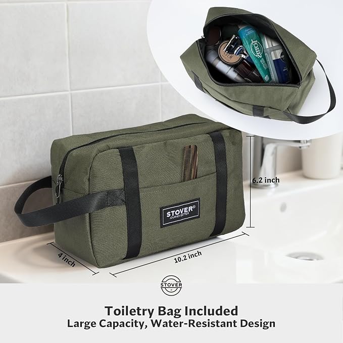 STOVER 100L U-Zip Rolling Duffel Bag with Wheels, X-Large Durable Travel Duffle + Toiletry Bag, Heavy Duty, Lay-Flat Opening, Packable w/Shoulder Straps- Use as Luggage or Backpack, Men/Women (Green)