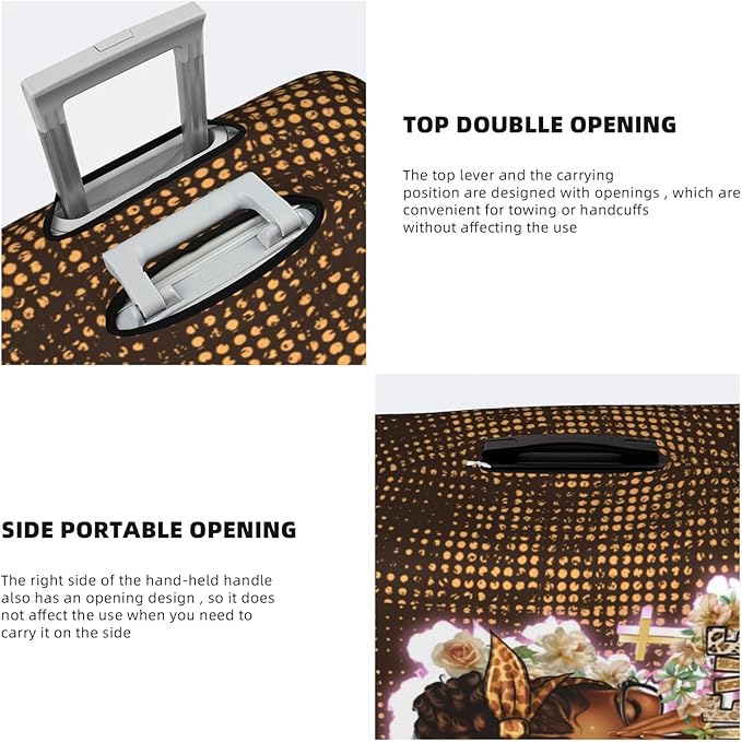 Travel Suitcase Protector African American Girl Elastic Protective Washable Luggage Cover With Concealed Zipper Suitable For 18-32 Inch(XL (for 29-32 inch luggage))