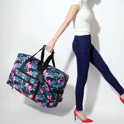 F.FETIVIN Weekender Bag Carry On Travel Duffle Medium Overnight Bag for Women(Flower2)