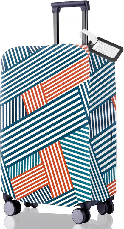 Travel Luggage Cover - Scratch-Resistant Fit 19-31 Inch Suitcase Protector, Not Included (F-S-007, S(19-21inch))