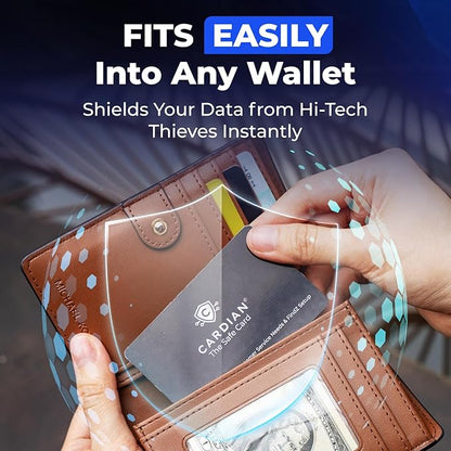 CARDIAN Stealth RFID Guard Shield x3 - Slim RFID Blocking Card Protector, Safecard Shield Credit Card Blocker, Protect ID Card for Passport RFID/NFC Anti-Theft Blocking Card Fraud Shield for Travel