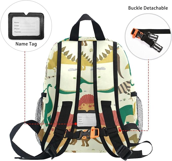 OREZI Cute Kids Back Pack Vintage Dinosaur Todder Backpack Lightweight Preschool Kindergarten Book Bag Practical and Durable Daycare Bag for Travel,Toys