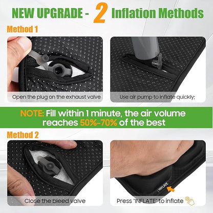 Inflatable Travel Seat Cushion, Relieve Pessure HIPS, 3D Airbag Wheelchair Pad Portable Car Seat Cushions for Office Chair, Wheelchair, Stadiums, Dining Chair