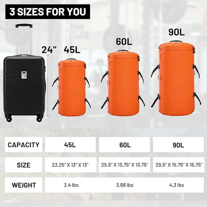 MIER Large Duffle Backpack Sports Gym Bag with Shoe Compartment, Heavy Duty and Water Resistant, Orange, 90L