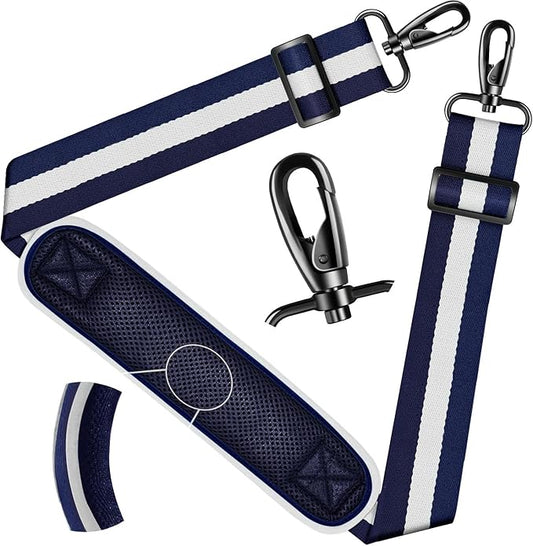 ZINZ Shoulder Strap - 59 Inch Universal Heavy-duty Adjustable Strap with Ultra-thick Fixed Breathable Pad for Laptop, Crossbody, Gym, Camera Bag and More - Stripe-BuWBu