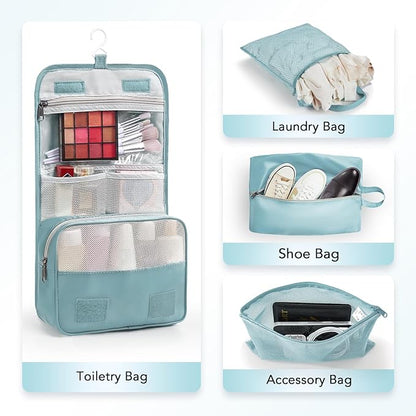 8 Set Compression Packing Cubes for Travel Essentials,Compressible Expandable Packing Cubes for Suitcase,OlarHike Luggage Organizer Bags for Travel,Handy Helper for Organizing Clothes(Blue Gray)