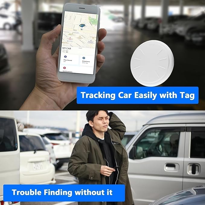 4 Pack GPS Tracker Works with Apple Find My (iOS Only), Key Finder Luggage Tracker with Key Chain and Waterproof Case, Not for Android, Track Wallet Backpack Suitcase Dogs Cats Pets Collar Car