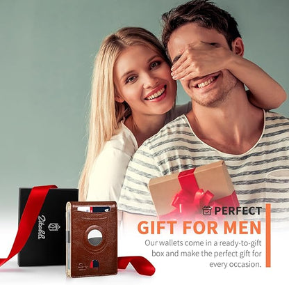 Zitahli Men's Wallets Airtag Holder Slim Rfid Leather with Gift Box