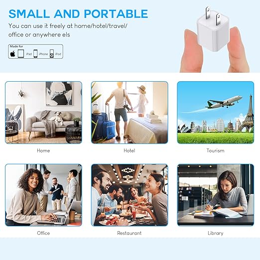 iPhone Charger, [Apple MFi Certified] 2 Pack 10ft iPhone Charger Data Sync Transfer Lightning Cable with Travel USB Wall ChargerBlock Compatible with iPhone13/12/11 Pro/SE/XS/X/XR/8/7/iPad/AirPods