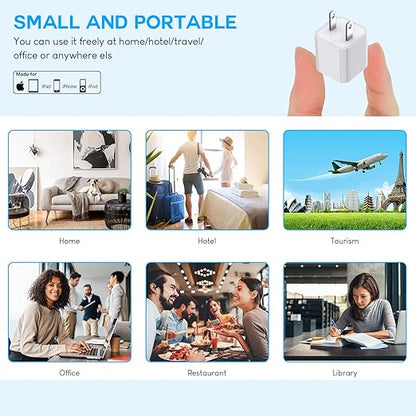 iPhone Charger, [Apple MFi Certified] 2 Pack 10ft iPhone Charger Data Sync Transfer Lightning Cable with Travel USB Wall ChargerBlock Compatible with iPhone13/12/11 Pro/SE/XS/X/XR/8/7/iPad/AirPods