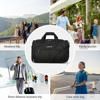 Hanke Carry On luggage Bags for Travel, Large Foldable Duffle Bag for Travel, Softside Lightweight Travel Bag Carry On Bags for Airplanes Women, Travel Tote Bags for Women Men.（Black）