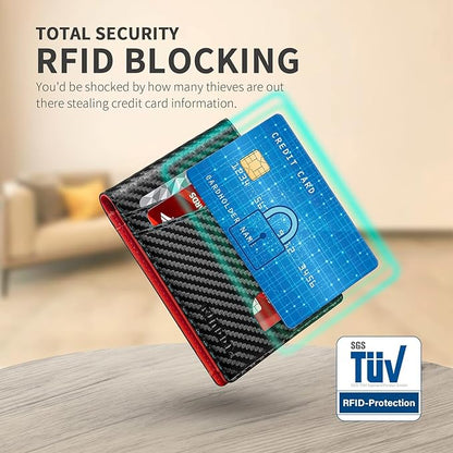 RUNBOX AirTag-Wallet-Mens-Slim-RFID Blocking Wallets Leather with Bill Compartment Air Tag Bifold Card Holder Wallet Gifts for Men Dad