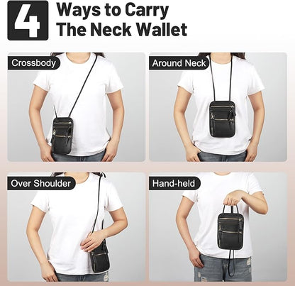 Sizobi Neck Wallet for Traveling Women Men, RFID Blocking Leather Passport Holder Pouch, Family Document Organizer Passport Wallets,International Travel Must Haves Travel Accessories