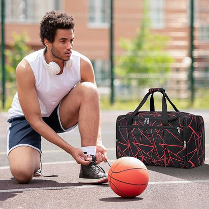 Sneaker Bag for Travel, Outdoor Sports Gym Bag Shoe Bags for 4 Pairs of Sneakers up to Size 14, Travel Duffel Bags with 3 Adjustable Dividers & Shoulder Strap, Sneakerhead Gift