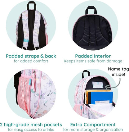 Wildkin JumpOff Jo 15-inch Kids Backpack – Durable, Adjustable, Ideal for School - Fairy Blossom
