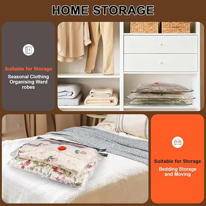 Travel Vacuum Bags with Pump - 15 Pack Space Saver Bag for Travel & Home, Clothes, Bedding, Blankets, Seasonal Storage