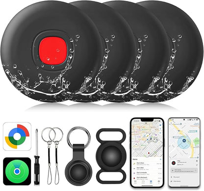 Air Tracker Tags for Android or iOS, Dual System Smart Bluetooth Tags, Find My or Google'S Find Hub App, Keys Finder and Item Locator, Waterproof Luggage Tracker for Keys, Wallets, Bags