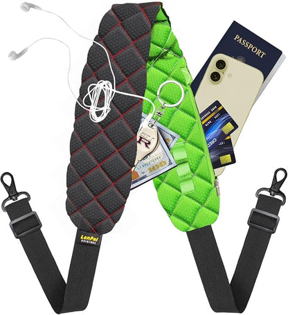 2 in 1 Anti-theft Bag Shoulder Strap with Pockets, 54 inch Travel Belt Ultra-Wide and Thick, Comfort and Stylish