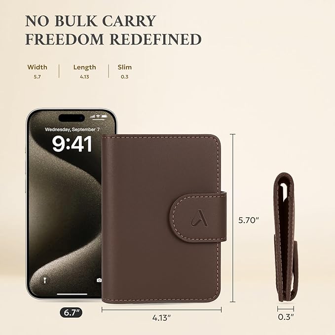 ALLIVE Passport Holder for Travel, Genuine Leather Passport Holder with AirTag Hidden, Rfid Passport Cover Travel Wallet for Airport Essentials, Travel Must Haves Gifts (Coffee Brown)