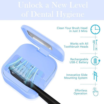 Wall Mounted Toothbrush Holder & Toothbrush Cleaner, Toothbrush Case - Manual/Electric Toothbrush Cover for Any Toothbrush Head - Rechargeable Toothbrush Travel Case with Cover, Clean for Home, Travel