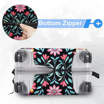 ANNA QUEEN Halloween Skulls Travel Luggage Cover Suitcase Protector Suitcase Cover Halloween Decorations Anti-Scratch,Stretchable Bag Cover Washable Durable Polyester