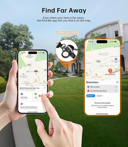 NOVOO Air Tracker Tags-2 Pack, Smart Bluetooth Tracker, Item Finder Works with iOS & Android, Trakcer Tag Locator for Keys, Wallet, Luggage and Bags, Replaceable Battery